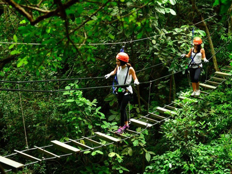 Puente colgante en la eco reserva Mbatoví, Paraguarí